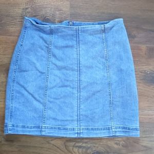Free people denim mini skirt